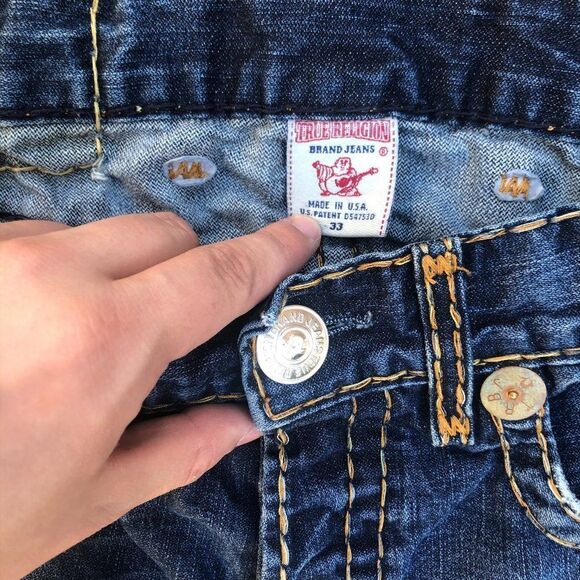 TRUE Religion Jeans Size 33 LOGAN SUPER T Blue - Picture 5 of 10
